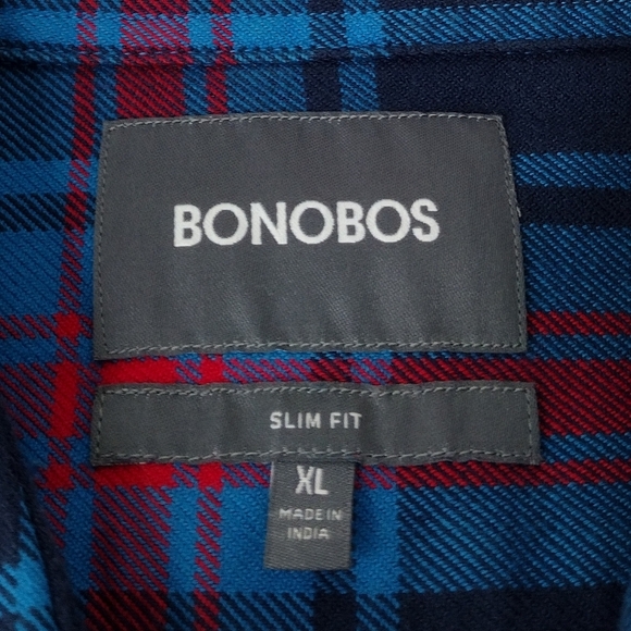 Bonobos Men's Plaid Flannel Comfort Slim Fit Long Sleeve Button Down Shirt Sz XL - Picture 4 of 12